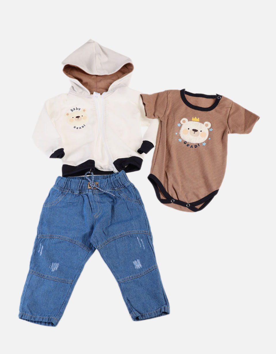 Conjunto para Bebé de Chaqueta + Body + Pantalón