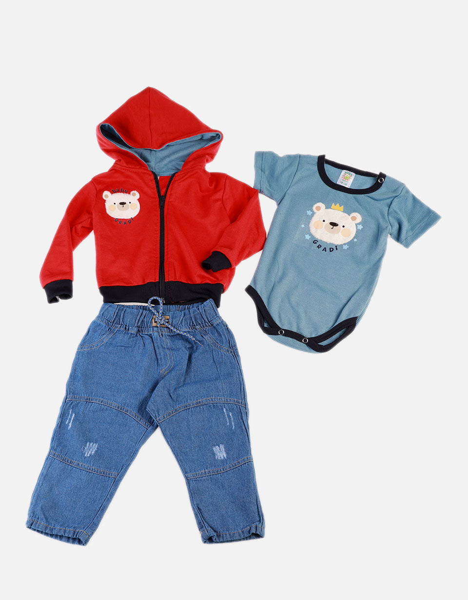 Conjunto para Bebé de Chaqueta + Body + Pantalón