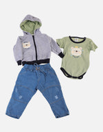 Conjunto para Bebé de Chaqueta + Body + Pantalón