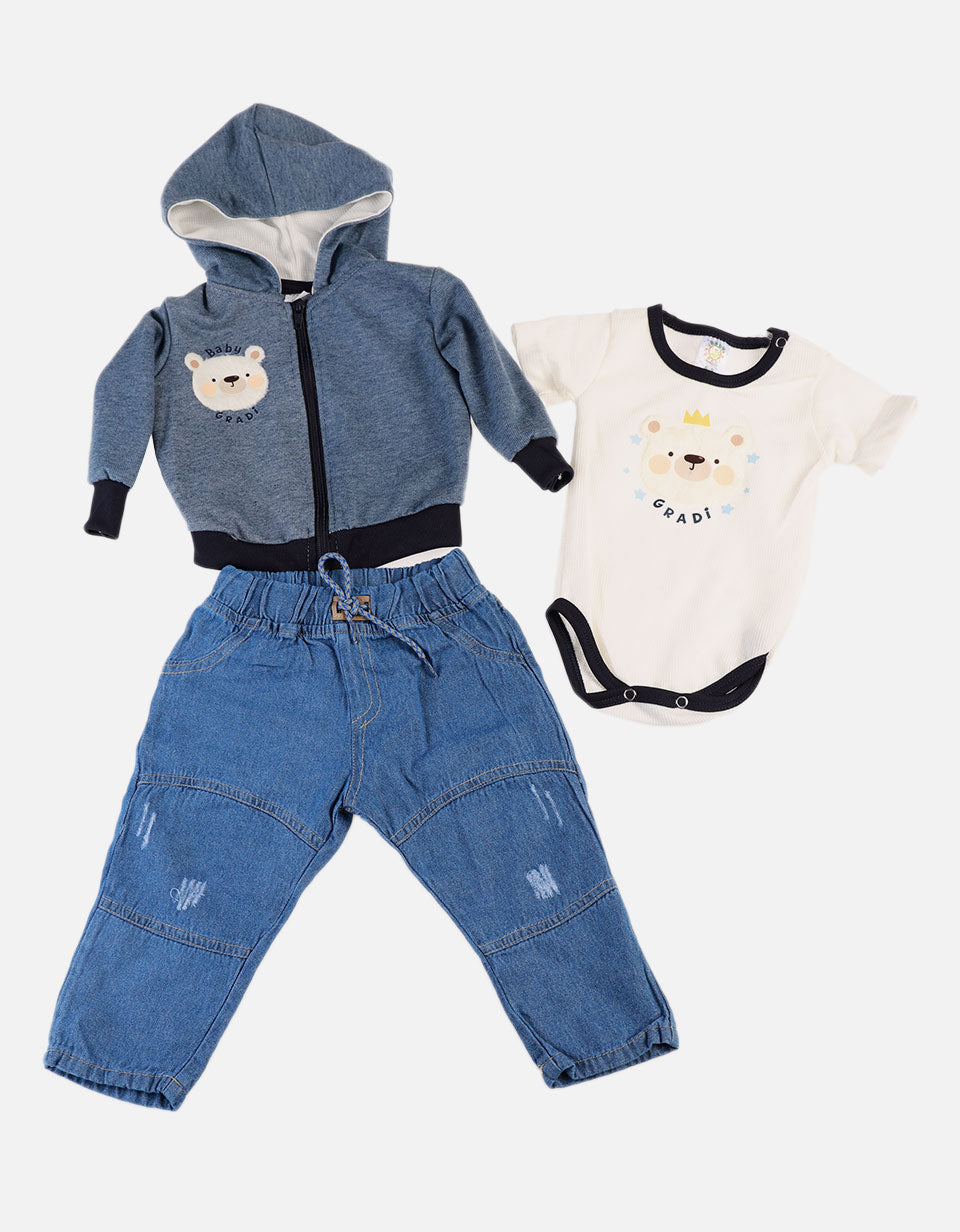 Conjunto para Bebé de Chaqueta + Body + Pantalón