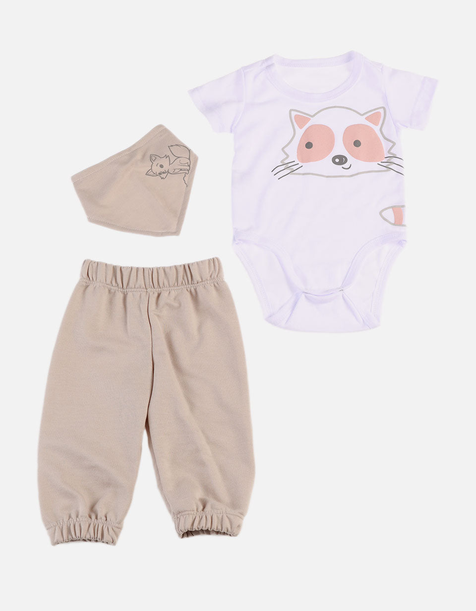 Conjunto para Bebé de Body + Pantalón + Pañoleta