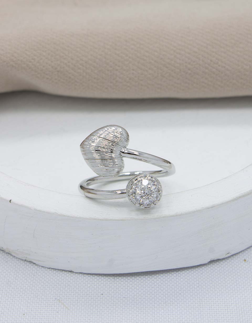 Anillo Corazon Plateado