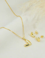 Set de cadena y aretes de corazón