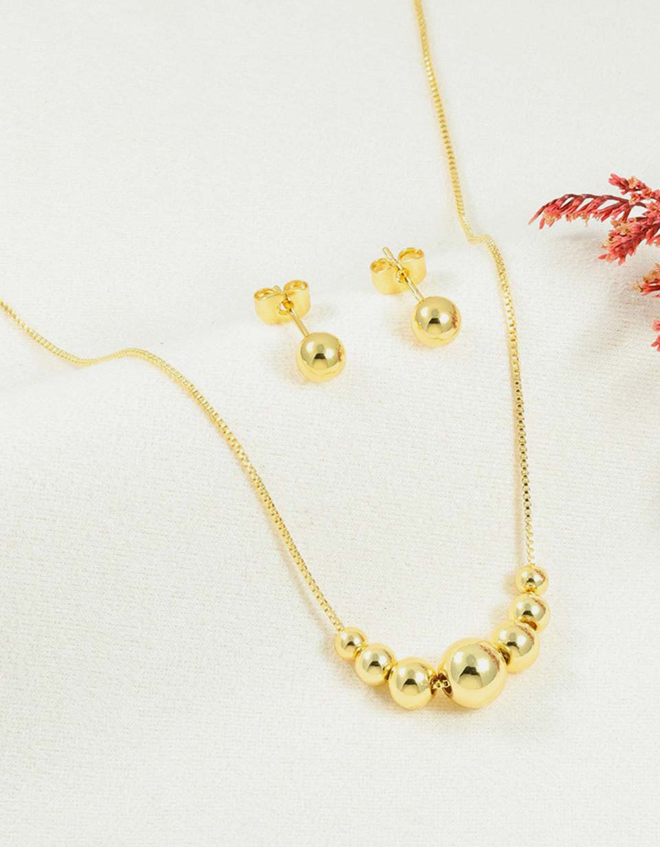 Set de cadena y aretes de esferas | Arequipe
