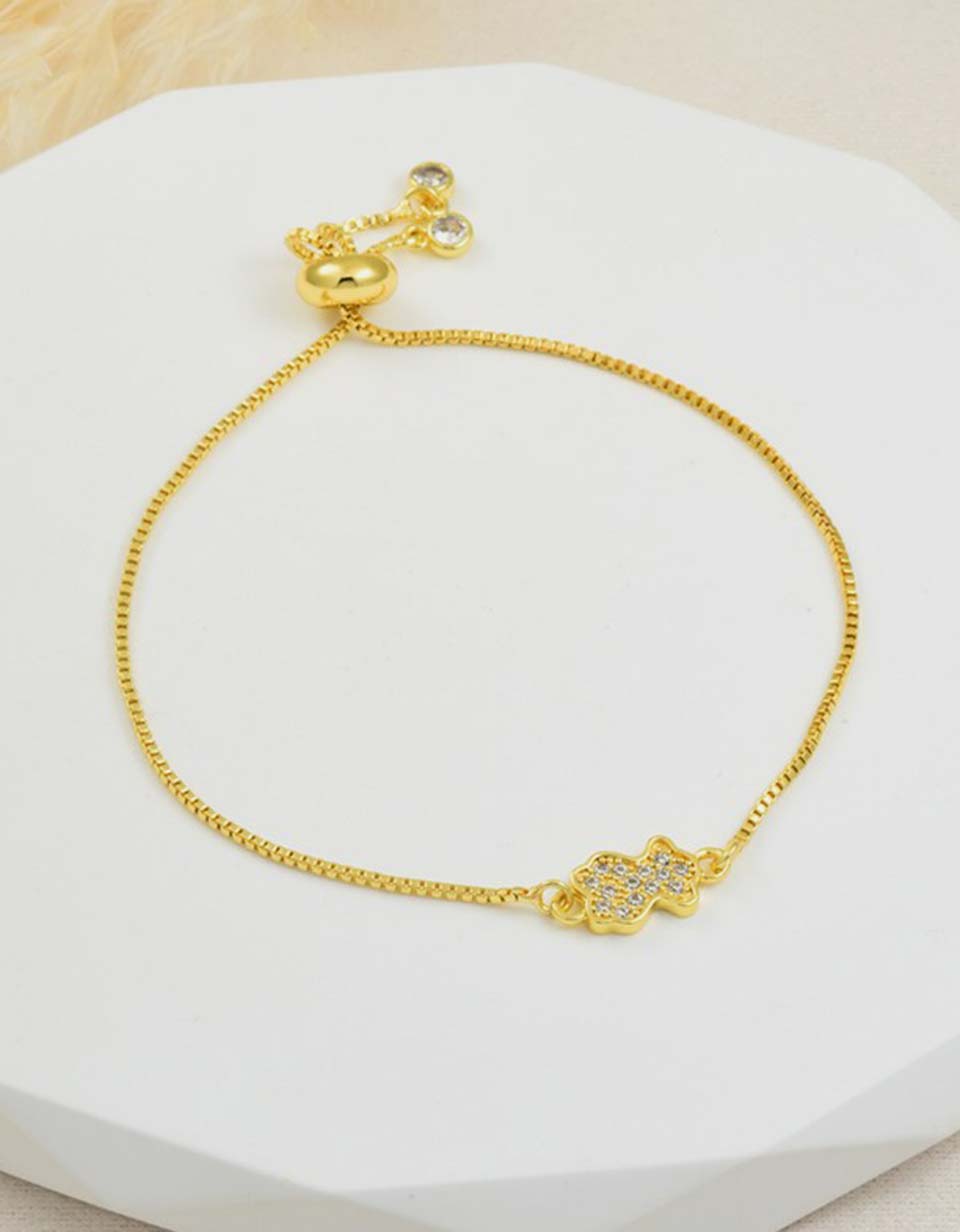 Pulsera con dije de oso en Rodio