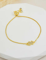 Pulsera con dije de oso en Rodio