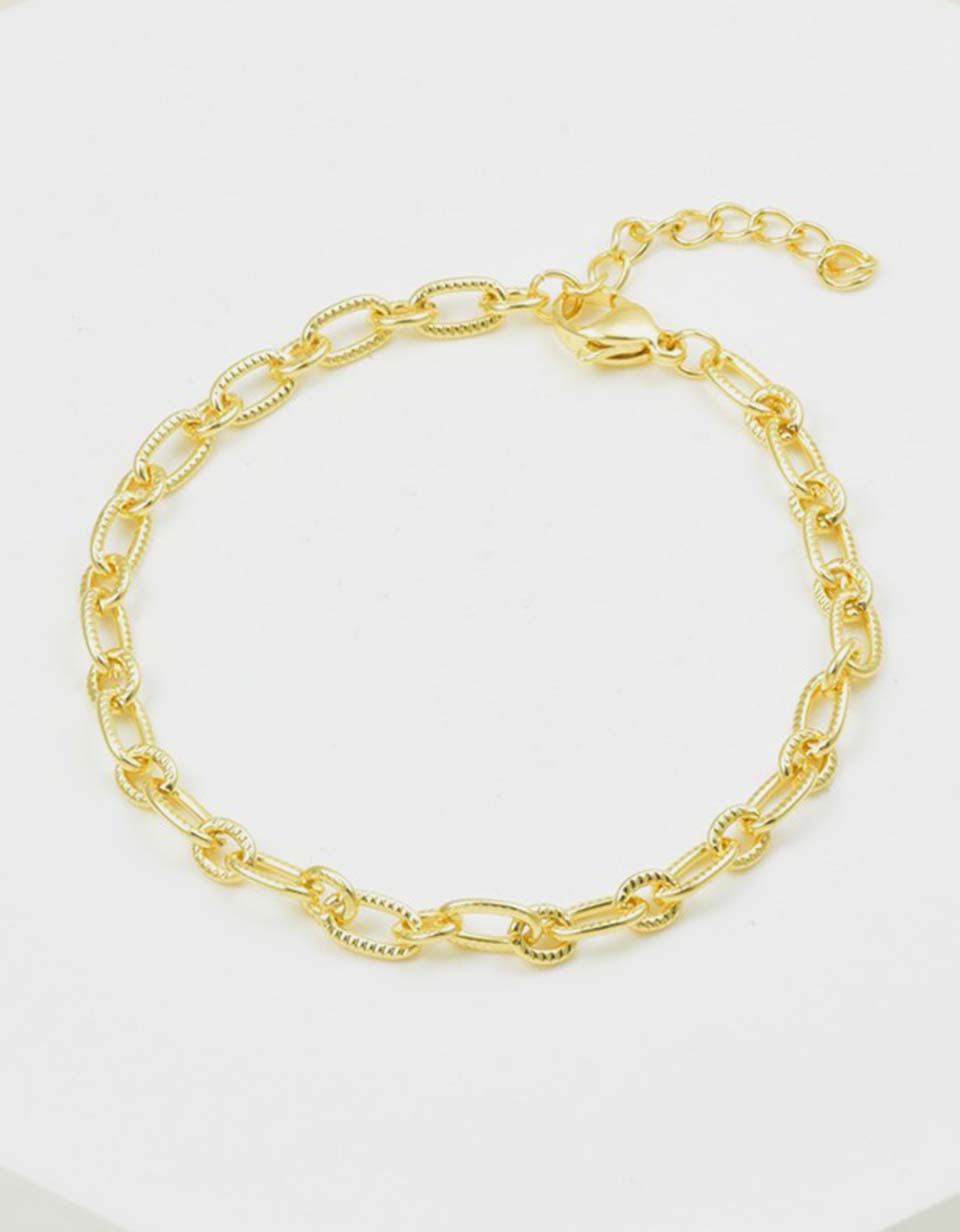 Pulsera de cadena texturizados en Rodio