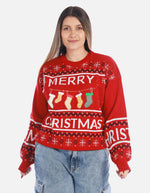 Buzo navideño Merry Christmas para mujer