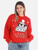 Buzo navideño de pingüino para mujer