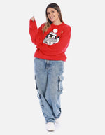 Buzo navideño de pingüino para mujer