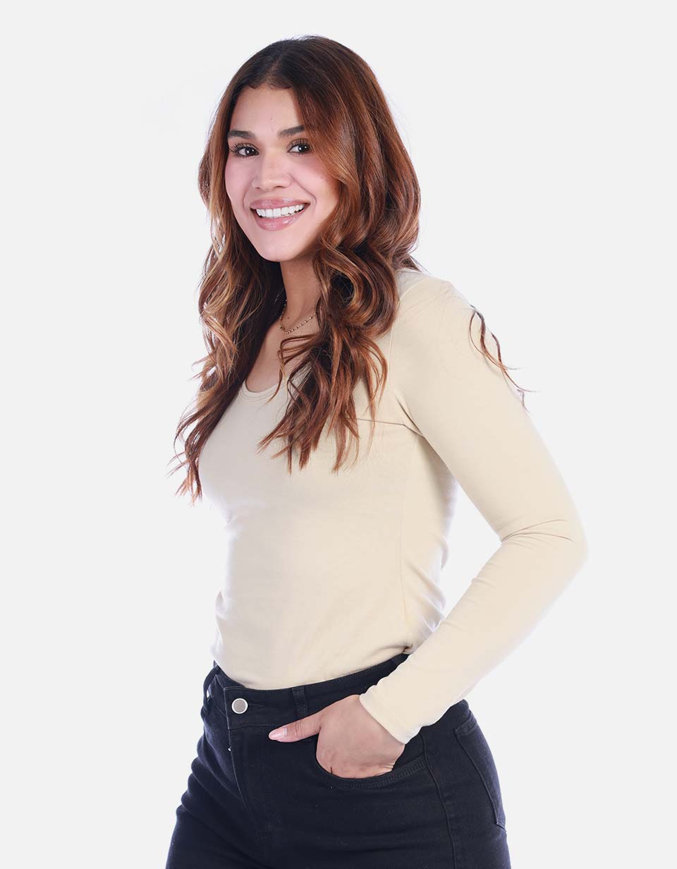 Camiseta Básica para Mujer Manga Larga