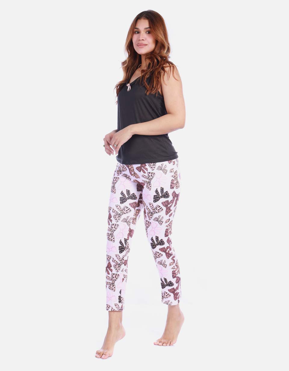 Pijama de Dos Piezas para Mujer - Camiseta Manga Corta y Pantalón