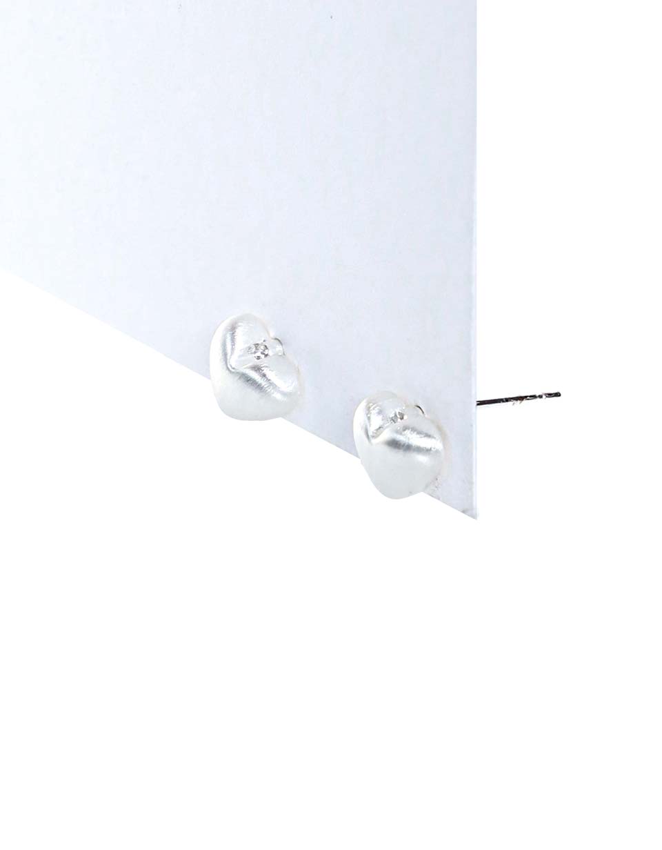Aretes corazón perlado mini