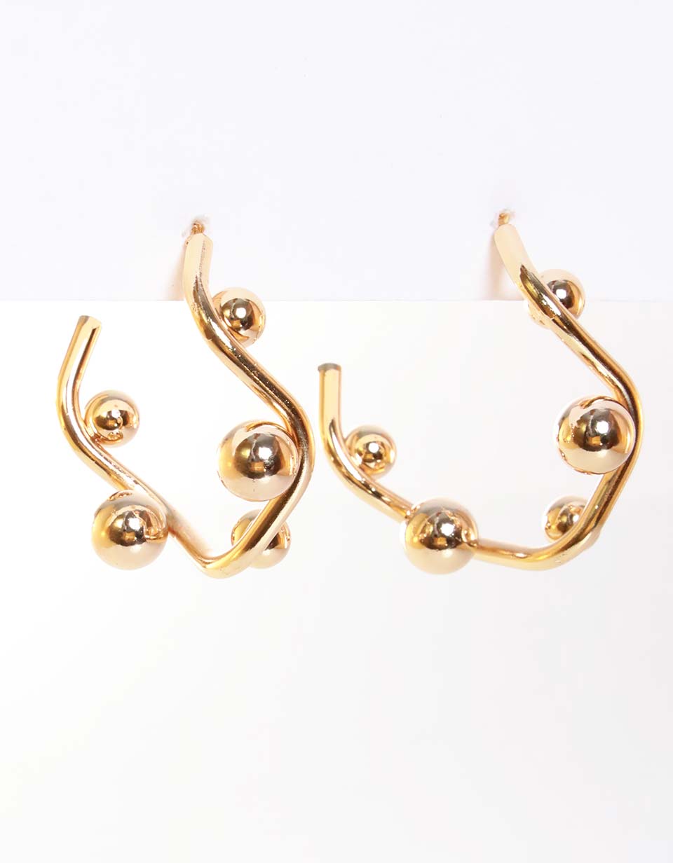 Aretes con perlas doradas