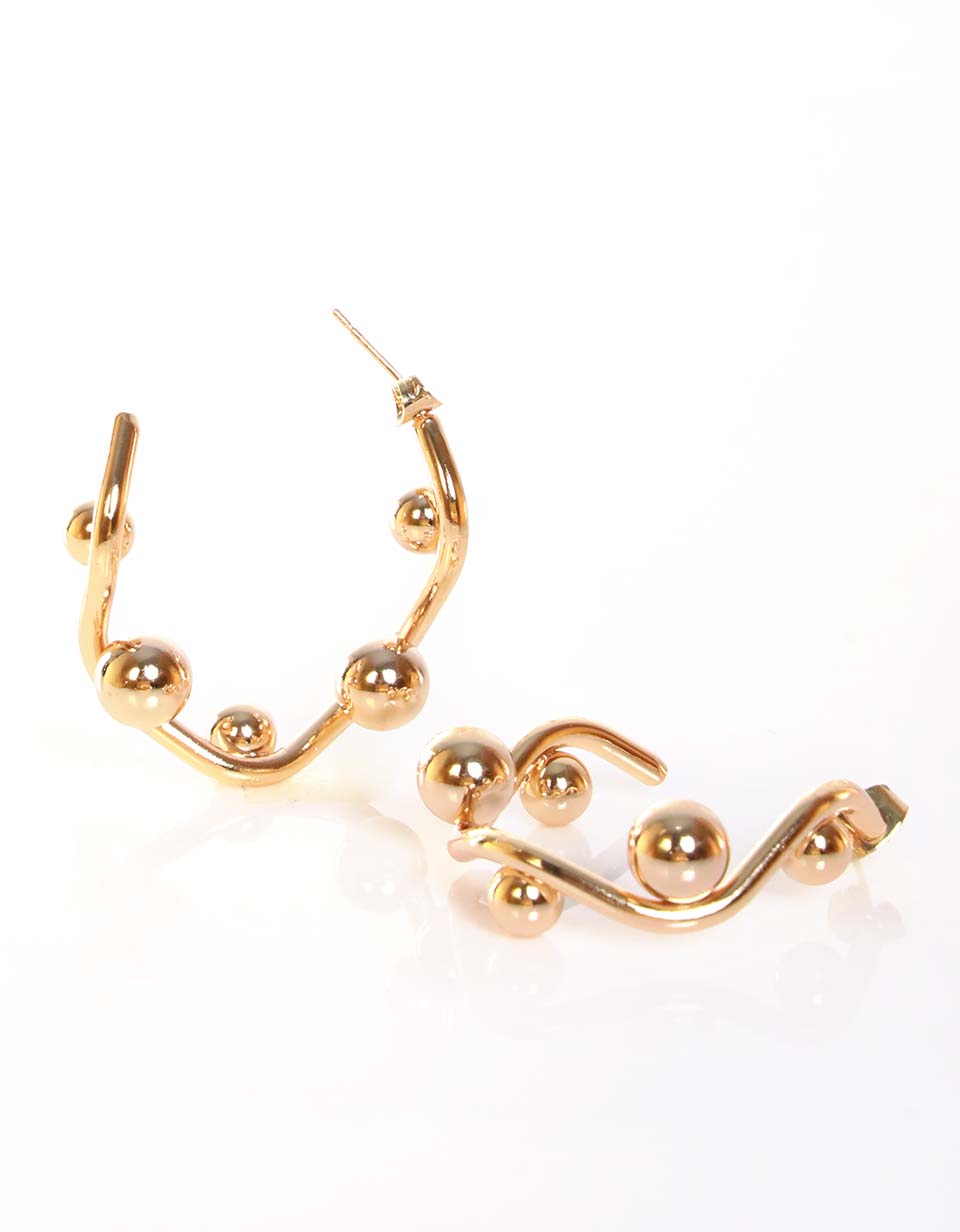 Aretes con perlas doradas