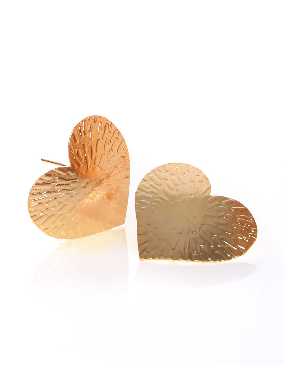 Aretes Corazón Maxi Dorados para Mujer