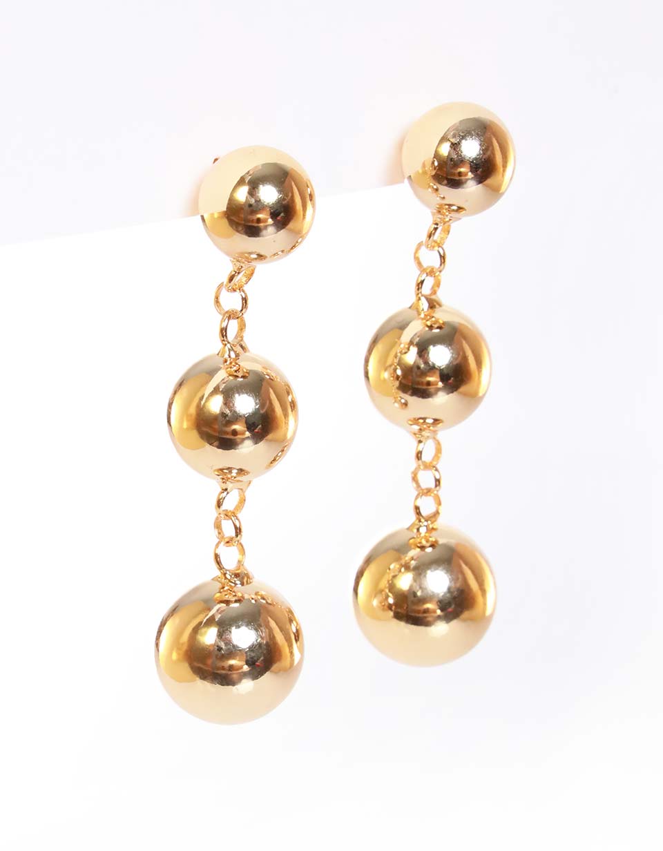 Aretes dorados con esferas Maxi