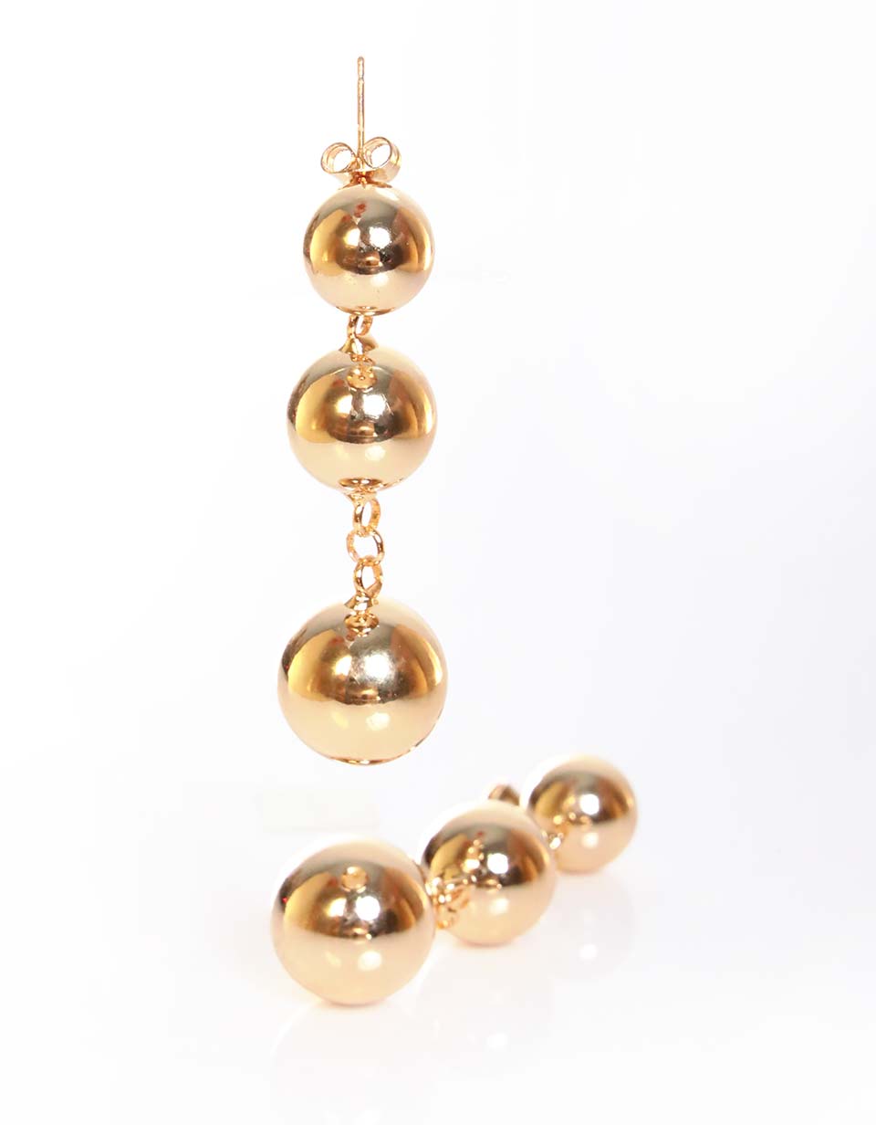 Aretes dorados con esferas Maxi