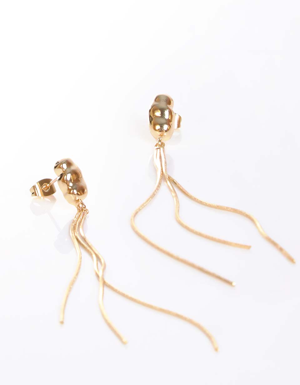 aretes colgantes dorados