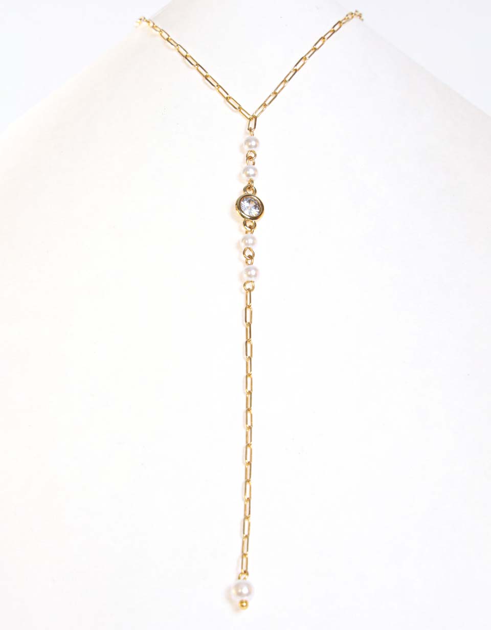 Set Cadena y Aretes Perla