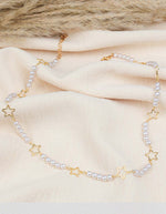 Gargantilla Dorada Perlas Estrellas