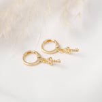 Candonga Dorada con Dije de llave y Circones en Rodio