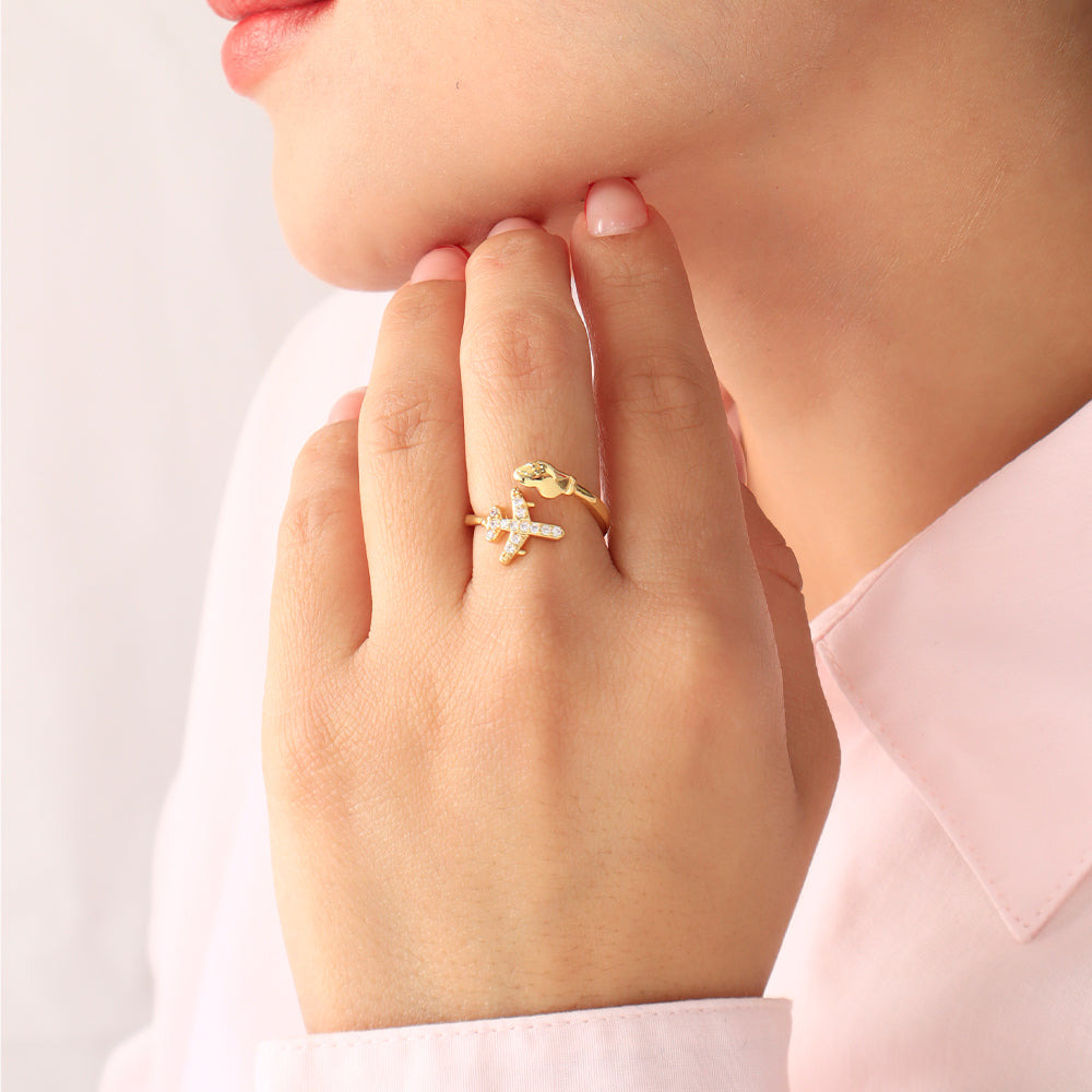 Anillo Avión Dorado