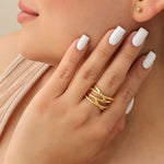 Anillo Cruzado Dorado