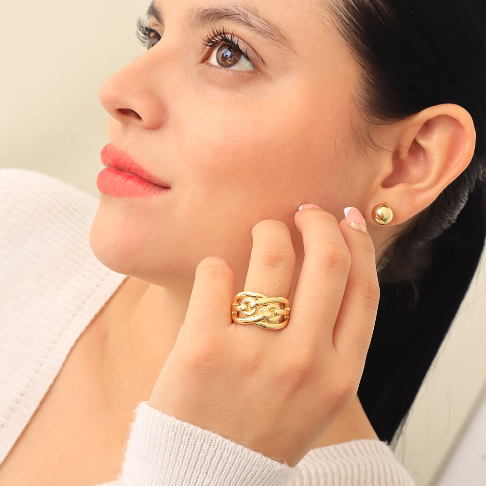 Anillo Nudos Dorados