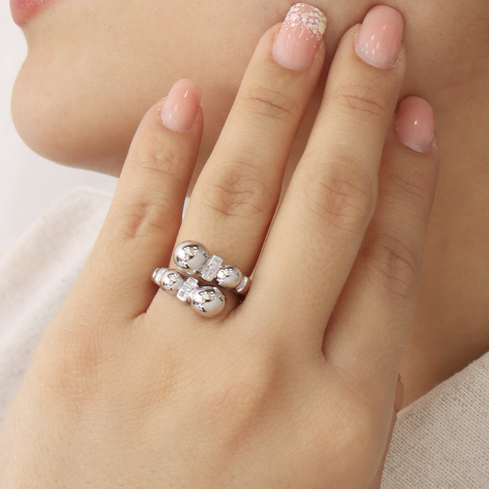 Anillo Piedras Plateadas