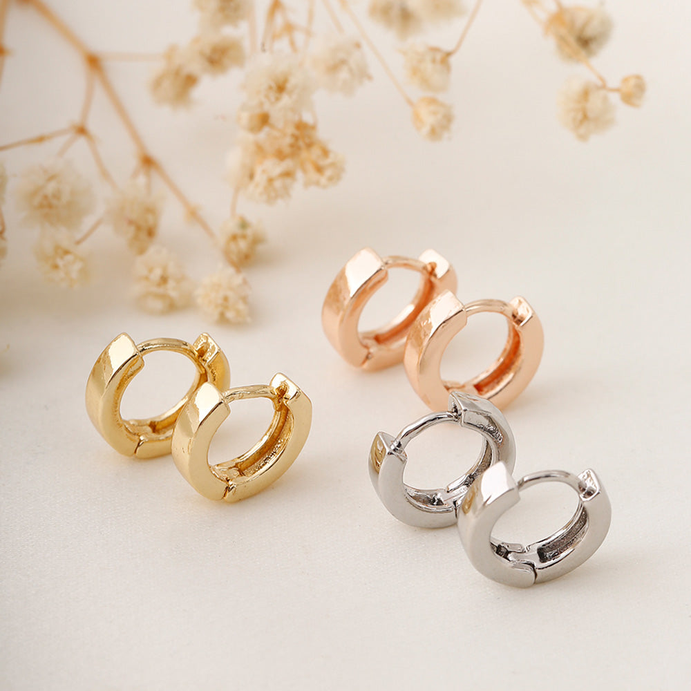 Set x3 candongas lisas en dorado, plateado y rosado