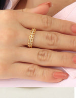 Anillo con Corazones en Rodio dorado