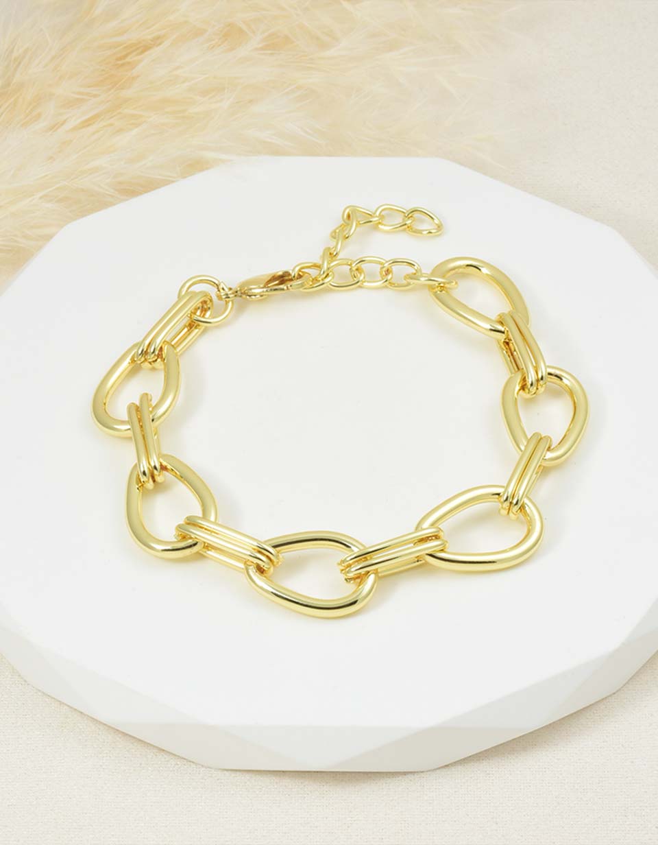 Pulsera en Eslabones en Rodio dorado