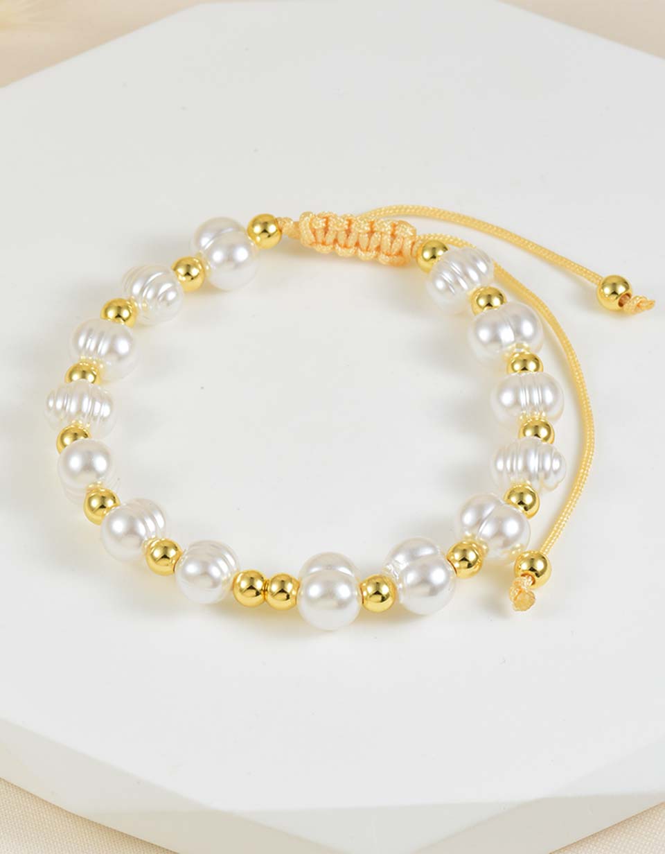 Pulsera de perlas Doradas