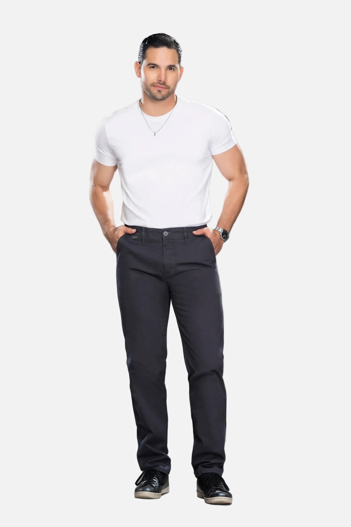 Pantalón drill Gris oscuro Hombre