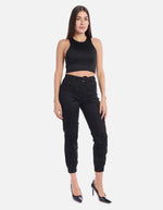 Pantalón cargo con cinturón para mujer