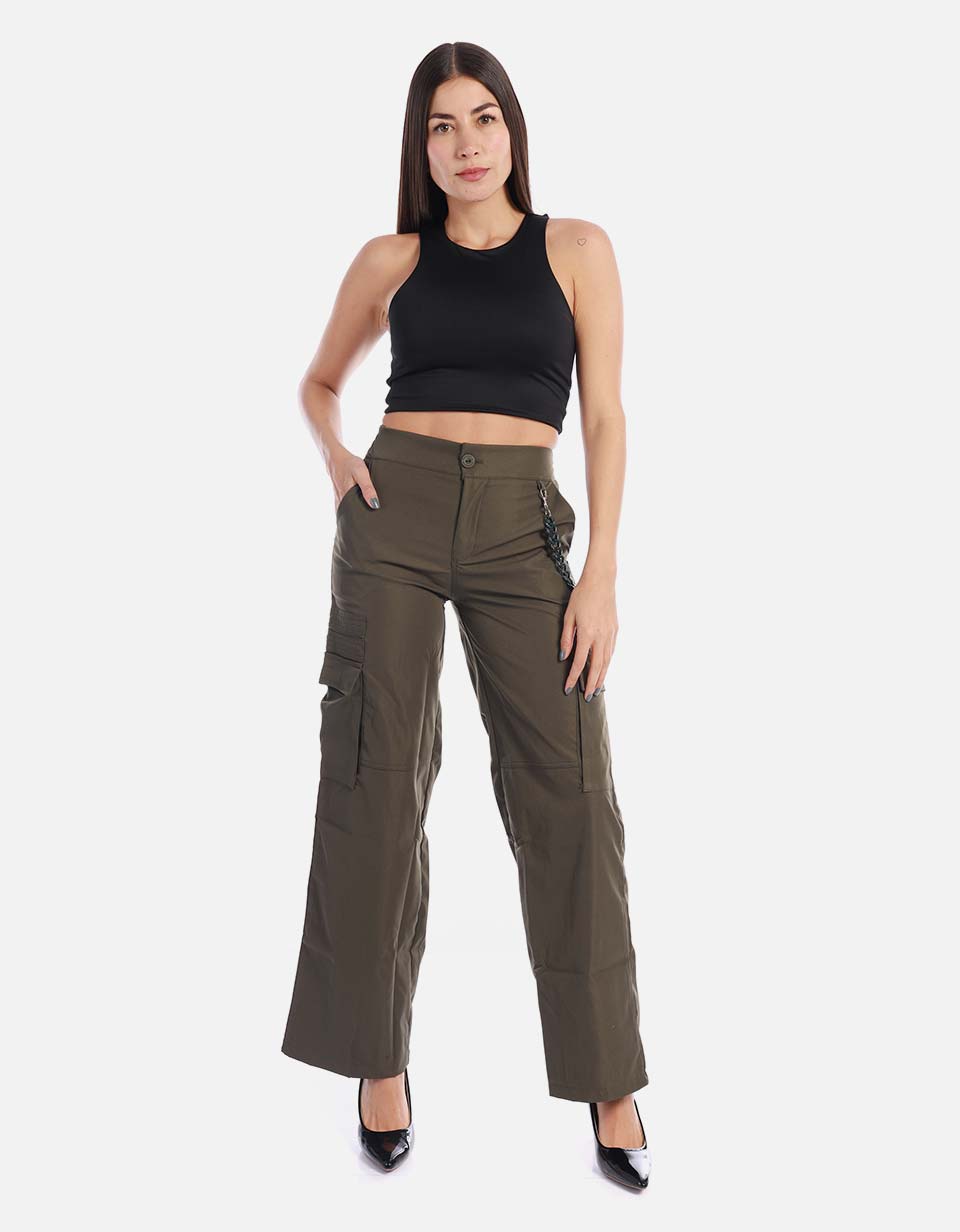 Pantalón cargo recto para mujer
