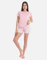 Pijama corta con camiseta estampada