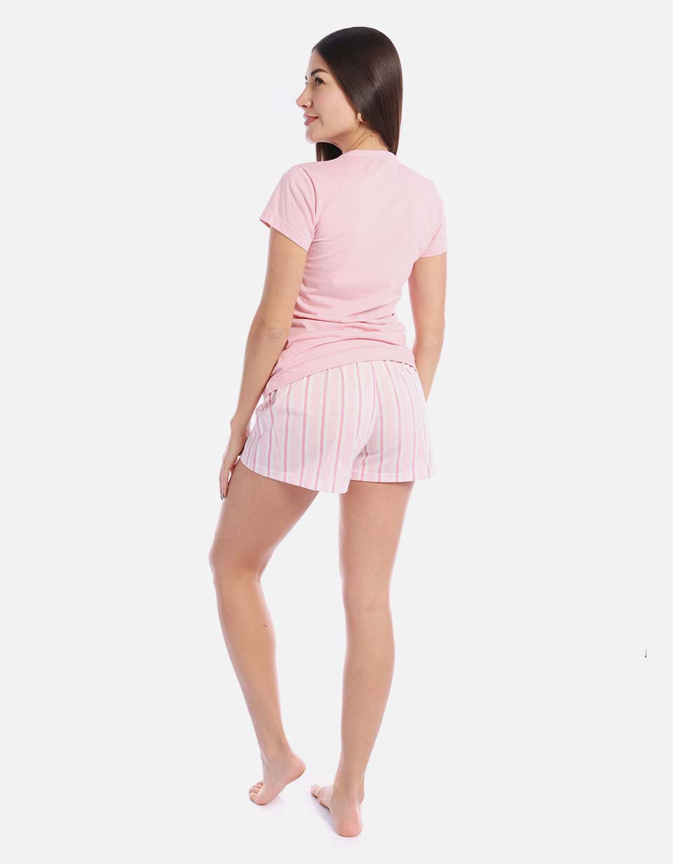 Pijama corta con camiseta estampada