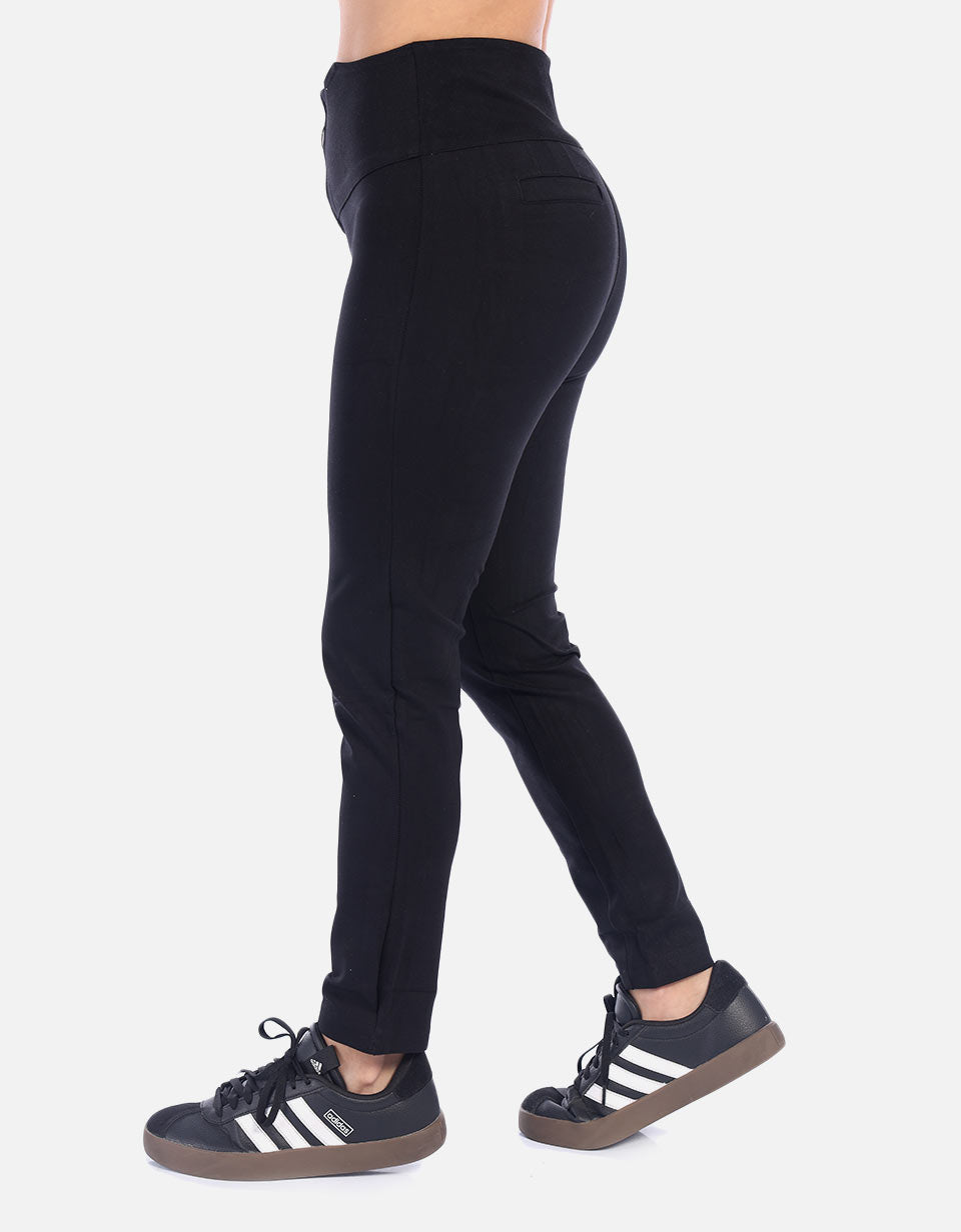 Pantalón negro para Mujer con pretina alta