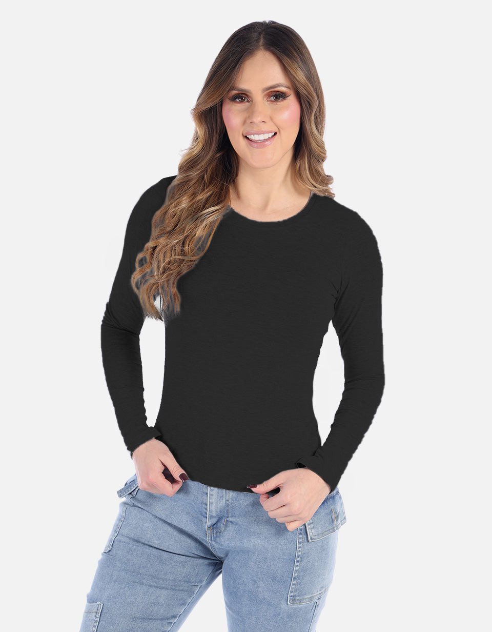 Camiseta manga larga básica para mujer