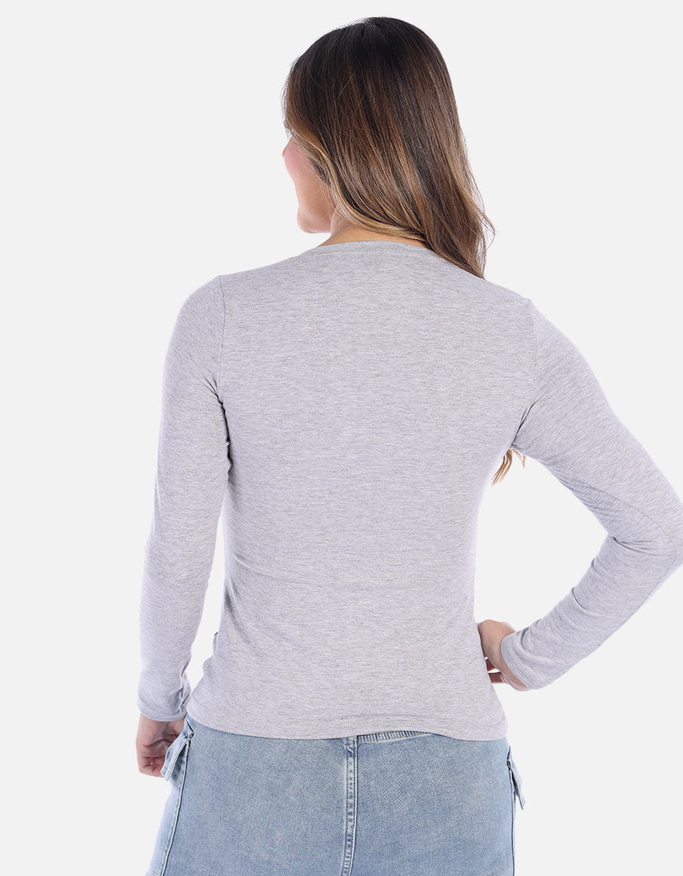 Camiseta manga larga básica para mujer