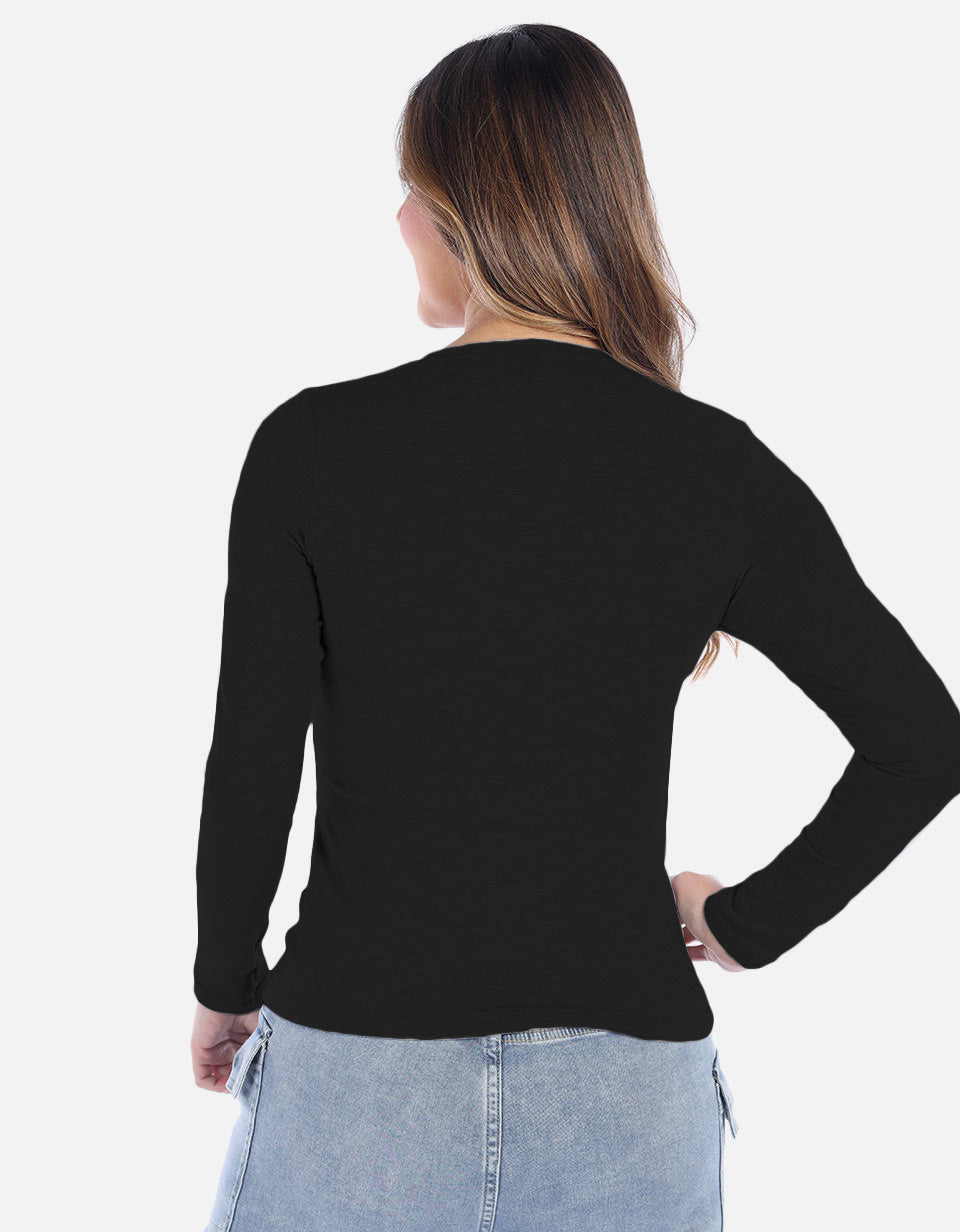 Camiseta manga larga básica para mujer