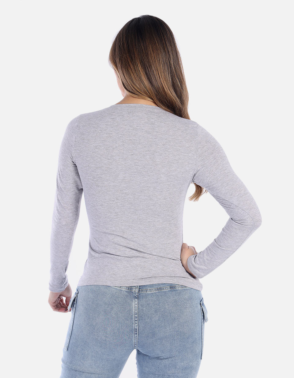 Camiseta manga larga básica para mujer
