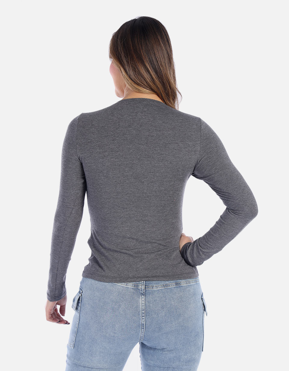 Camiseta manga larga básica para mujer