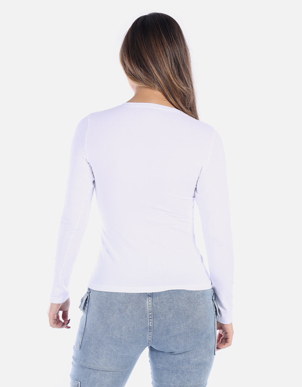 Camiseta manga larga básica para mujer