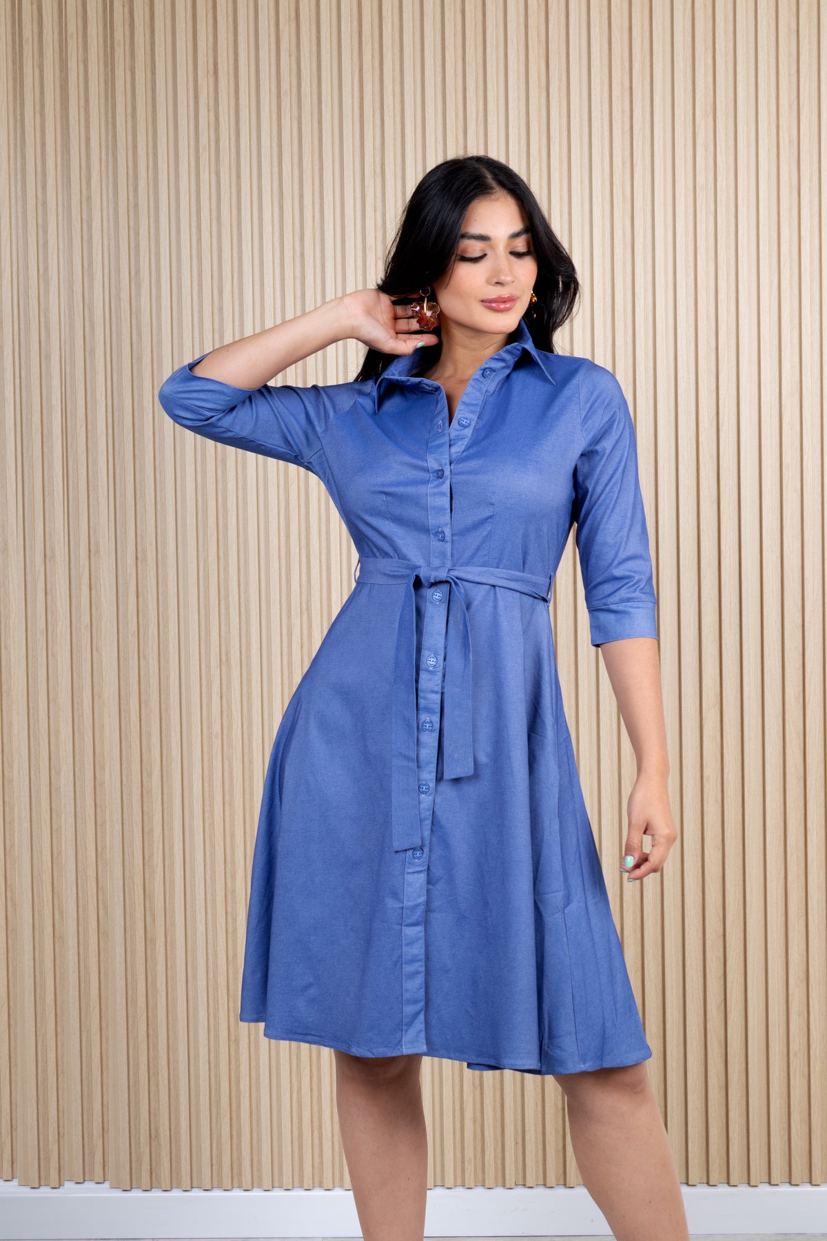 Vestido amplio con vuelo femenino