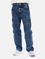 Jean cargo para hombre estilo utilitario
