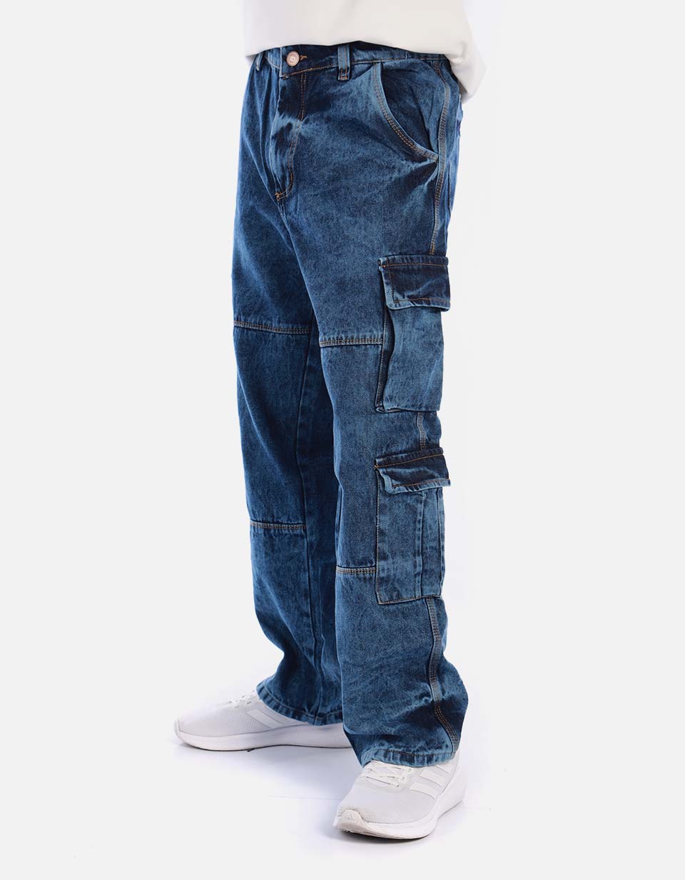 Jean cargo para hombre estilo utilitario