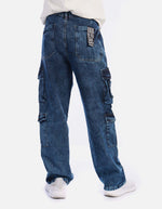 Jean cargo para hombre estilo utilitario